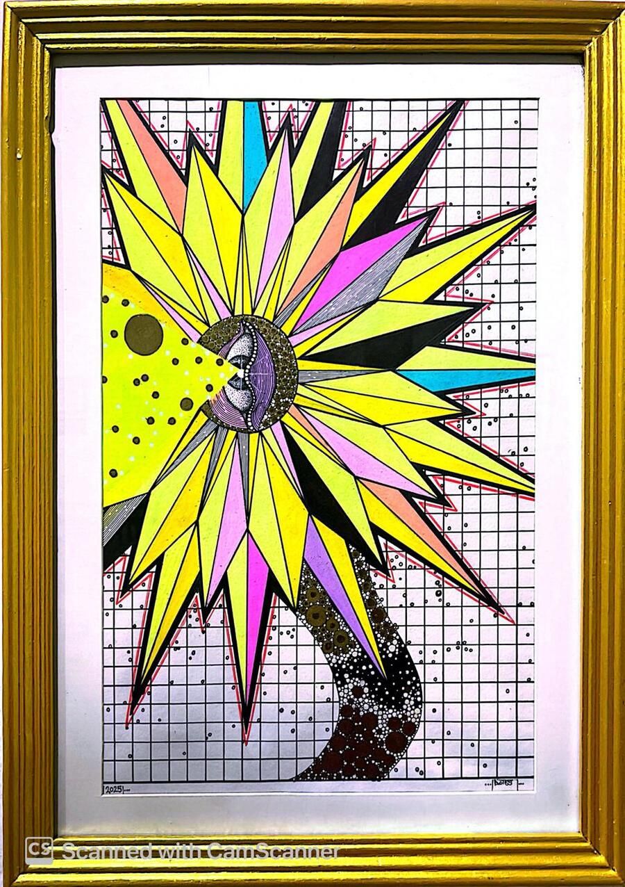 Sunflower Rays II (Math Art)