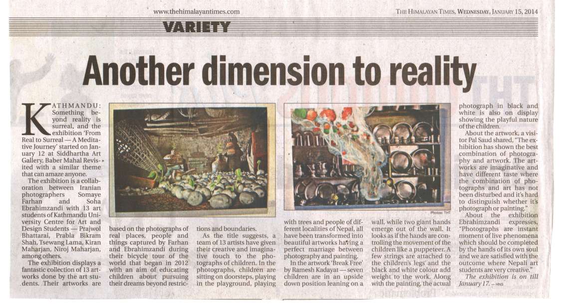 News Clippings from “From Real to Surreal-A Meditative Journey”