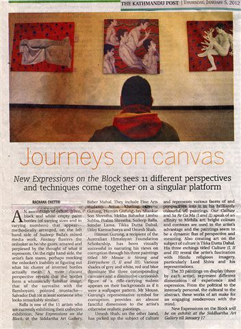 News Clippings from “NEW EXPRESSIONS ON THE BLOCK”, an Exhibition of Paintings by Eleven Artists