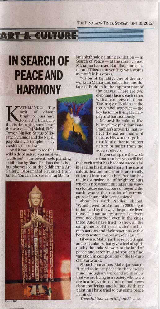 News Clippings from “COLLISION” and “In Search of Peace”