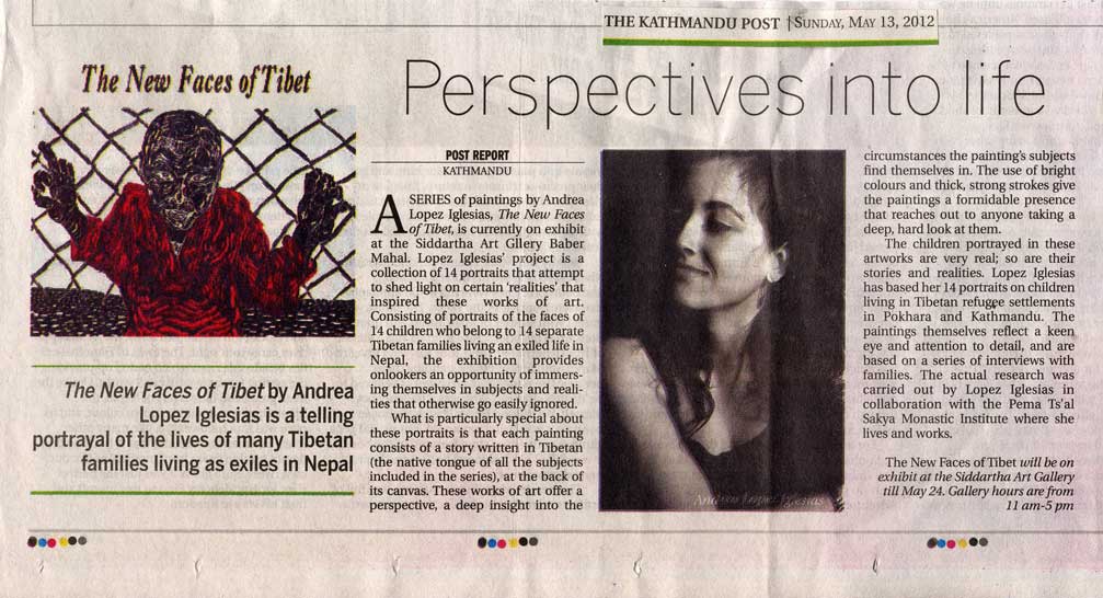 News Clippings from ”The New Faces of Tibet” by Ms. Andrea Lopez Iglesias